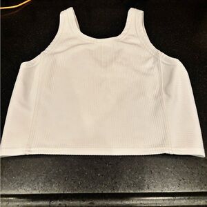 Lululemon Athletica White Ribbed Tank Top